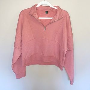 Wild Fable Cropped Quarter Zip Sweatshirt
